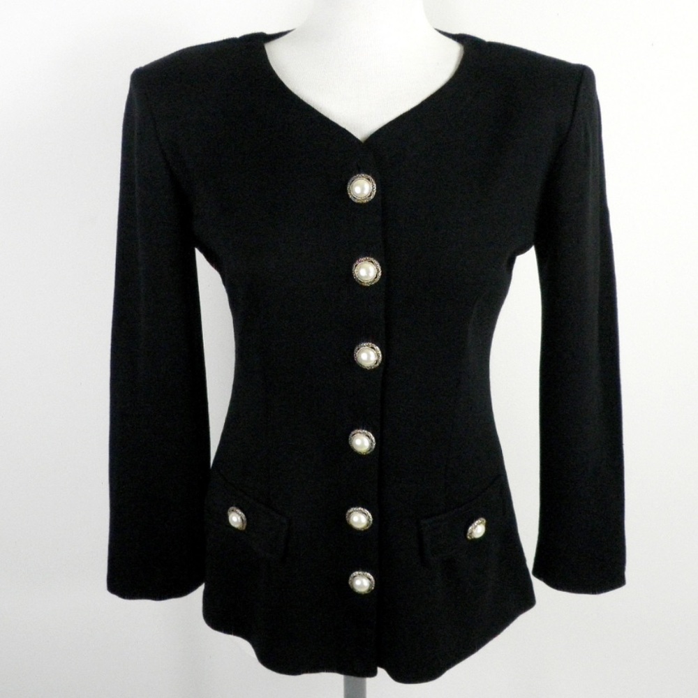Vintage BYER TOO 1980s Black Knit Jersey
Fitted Hourglass Jacket